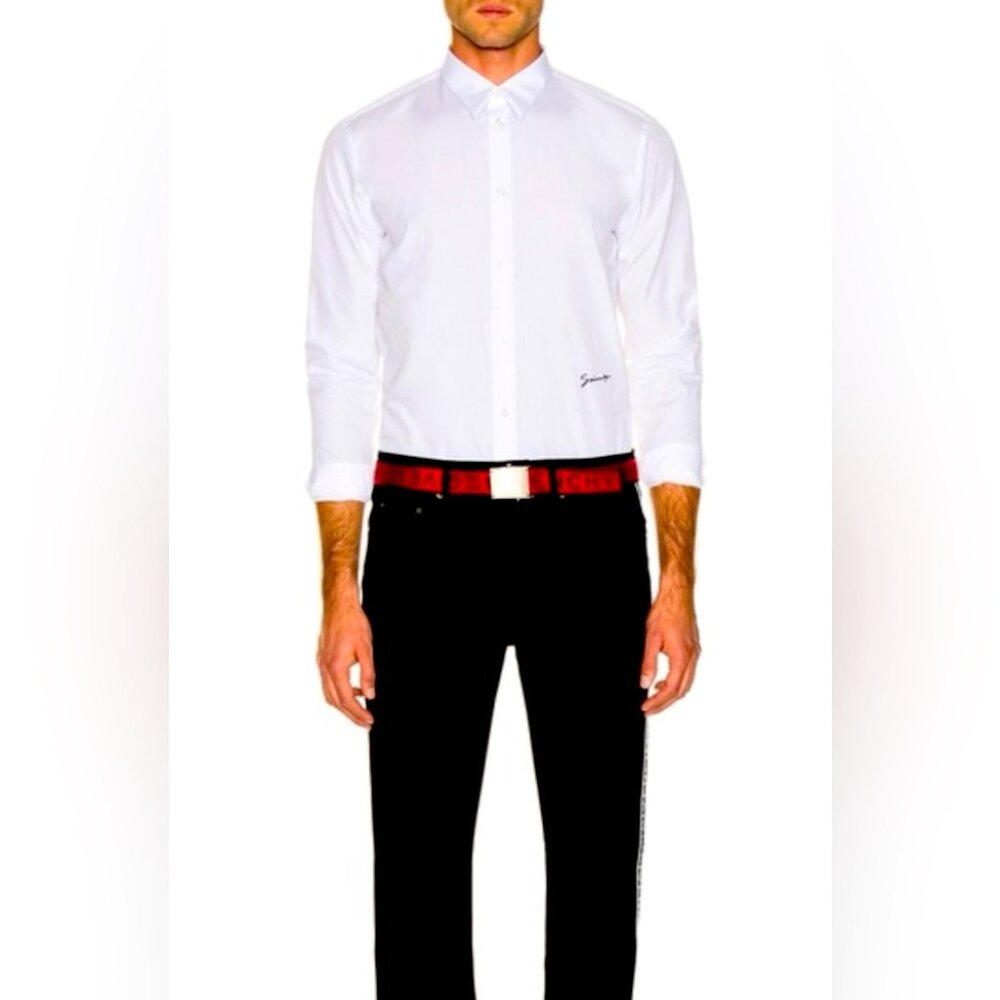 NWT Givenchy Solid White Signature Logo Button Shirt Size 39EU/15.5US $500.00
